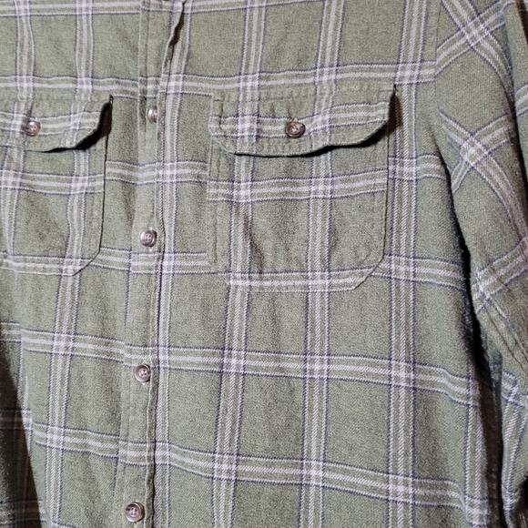 *Goodfellow & Co.* Olive Flannel Shirt - Size: Small - Picture 6 of 8